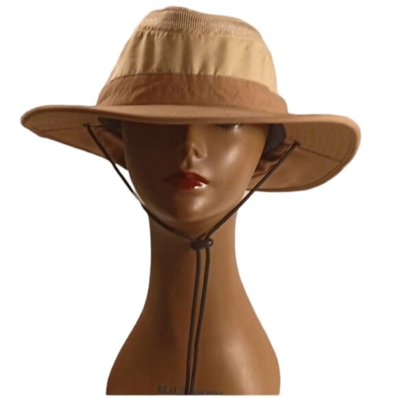 Free Authority Women's Two Tone Tan Vented Rain/Sun Hat - Picture 1 of 6